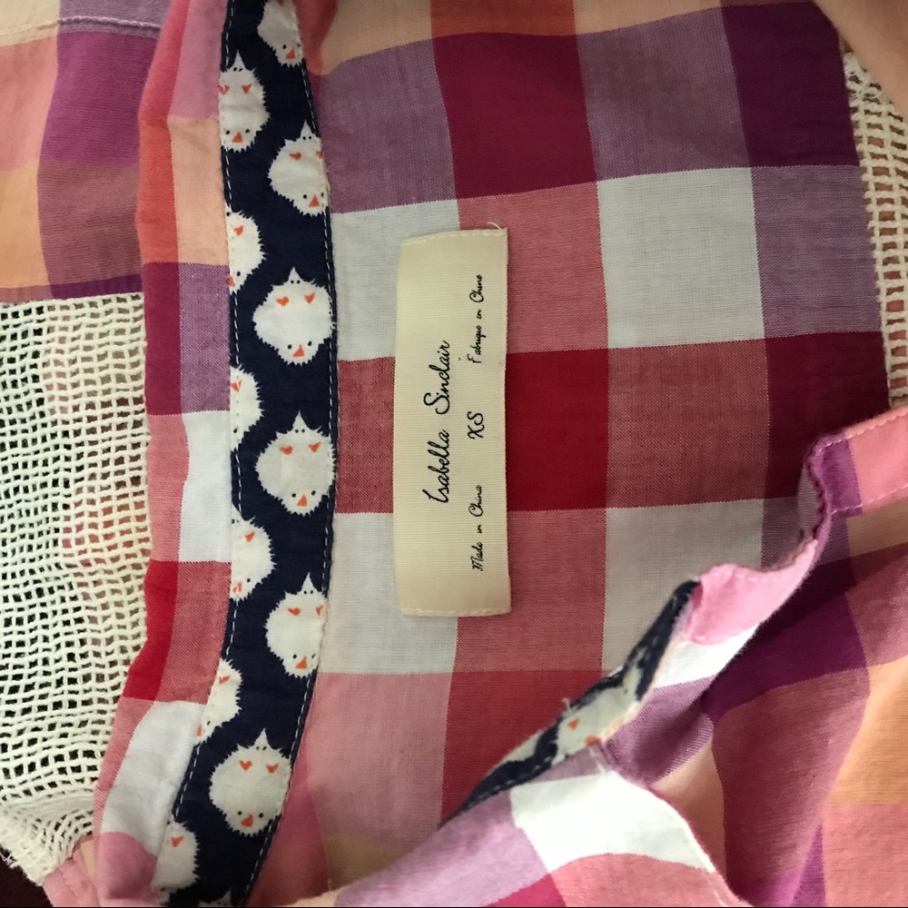 Anthropologie Isabella Sinclair Hibiscus Tea Plaid - Picture 3 of 5